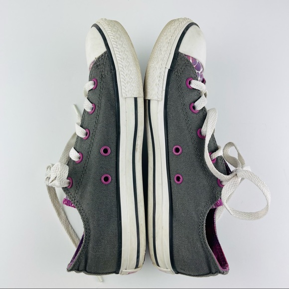 Converse All Star Kids Shoes Size 4 Purple and Gray - Picture 6 of 9
